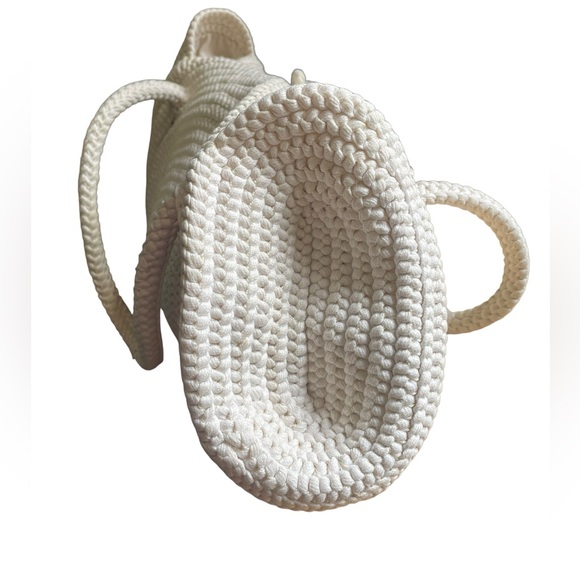 David & Scotti Cream White Handmade Boho Luxe Braided Macrame Rope Handbag Purse - Picture 4 of 8